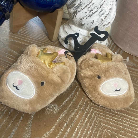 NEW! Toddler Infant Baby Girl Princess Teddy Bear Slippers - Picture 3 of 6